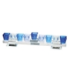 Hanoukia Cristal et branches bleues 27x8cm