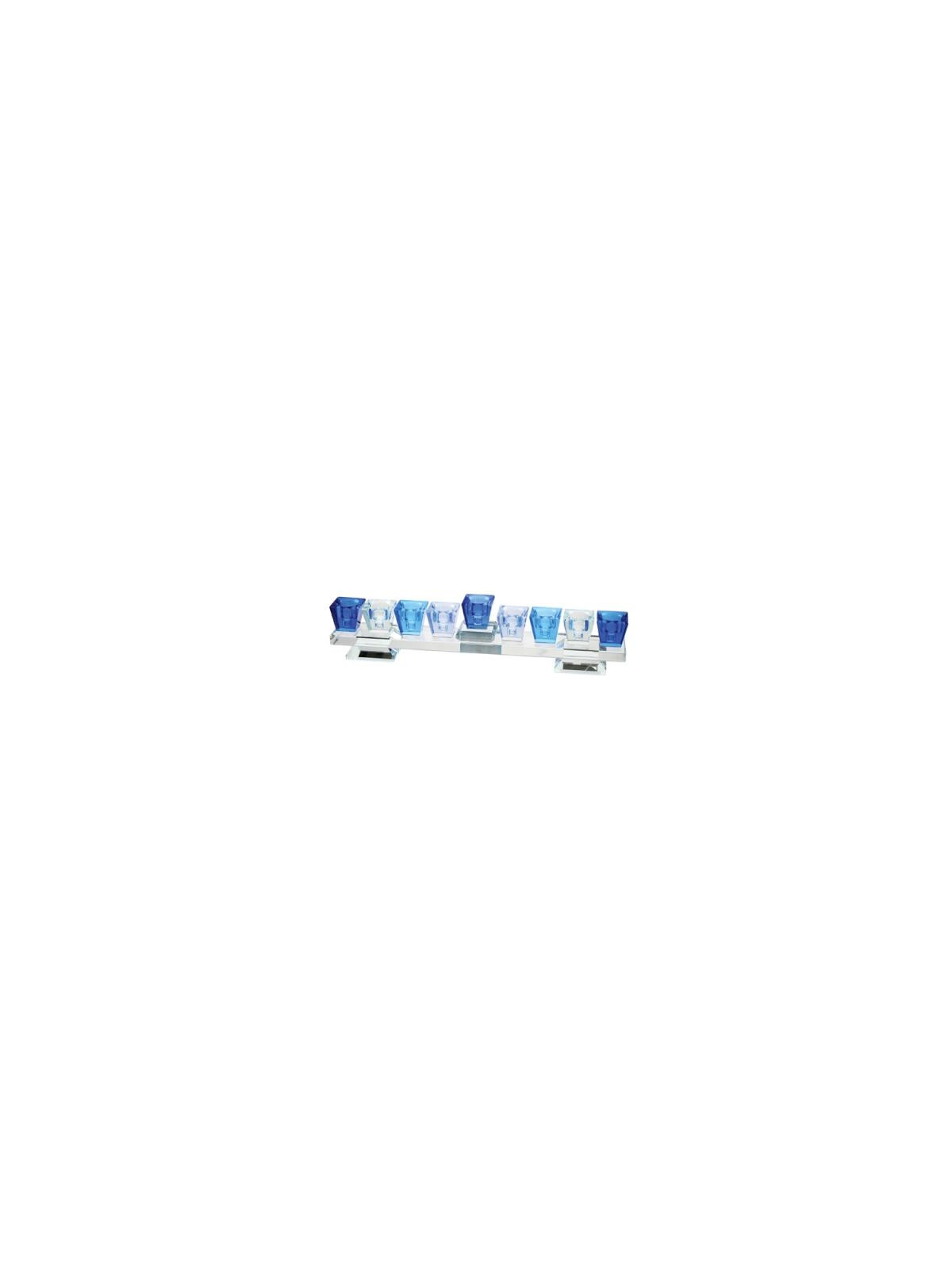 Hanoukia Cristal et branches bleues 27x8cm