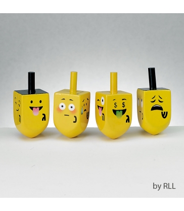 4 Grandes Toupies Emojis en bois