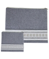 Pochette Talit & Téfiline Gris 29x36cm
