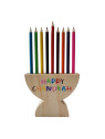 MENORAH BOIS AVEC CRAYONS