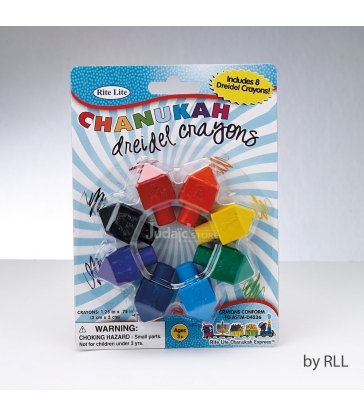 Ensemble de 8 crayons de couleur de 'Chanukah' en forme de toupie