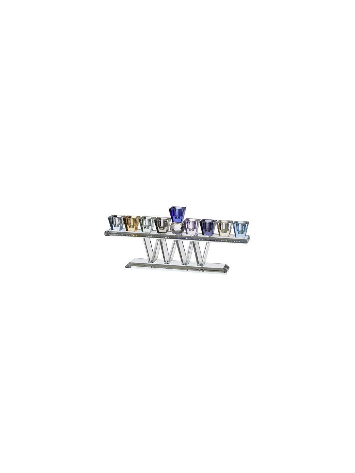Cristal Menorah 28 * 12cm - Coloré