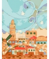 Jérusalem avec des colombes – peinture par numéros Bilha Golan