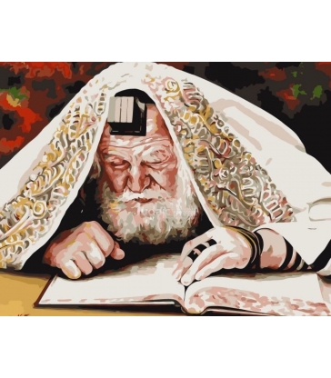 Rabbin etudiant  la Thora – peinture par numéros Natan Cooper
