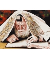 Rabbin etudiant avec  les Tefilin – peinture par numéros Natan Cooper
