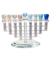 HANOUKIA EN CRISTAL ET BRANCHES MULTICOLORES