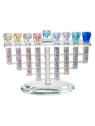 HANOUKIA EN CRISTAL ET BRANCHES MULTICOLORES