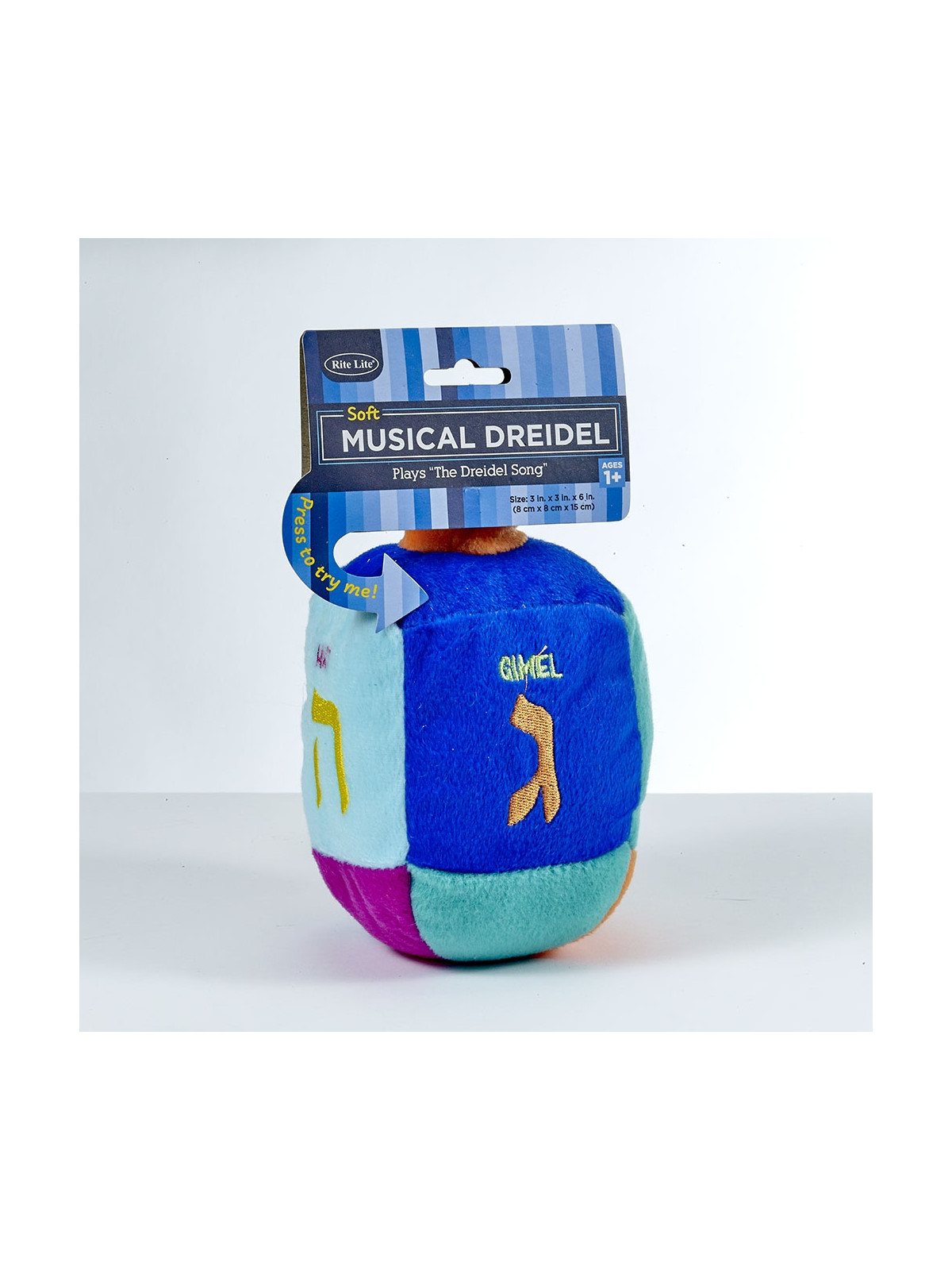Toupie musicale en peluche brodé multicolore