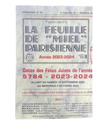 LA FEUILLE DE MIEL PARISIENNE 5784 - 2023-2024