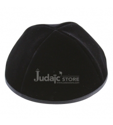 KIPPAH VELOUR NOIR TAILLE 3  19 CM