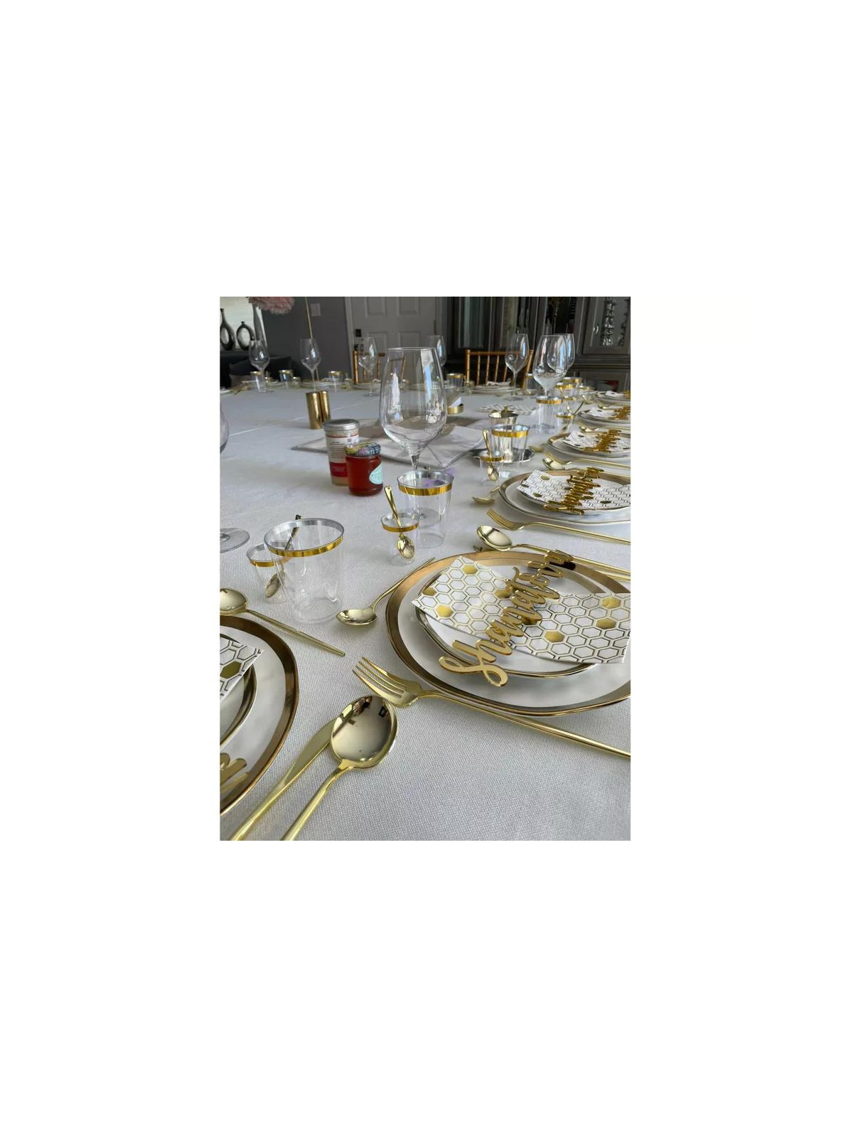 DECORATION DE TABLE ROSH HASHANAH DORE