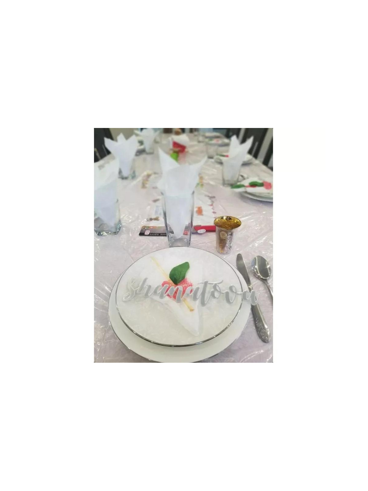 DECORATION DE TABLE ROSH HASHANAH ARGENT