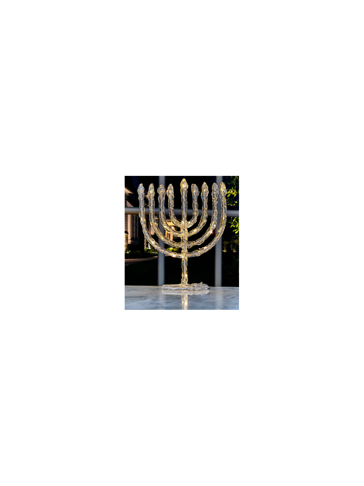 Décoration de menorah scintillante à LED