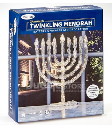 Décoration de menorah scintillante à LED
