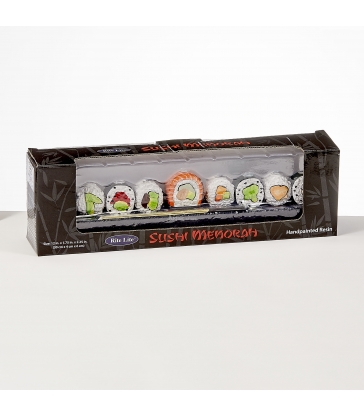 Menorah à sushi en résine peinte à la main