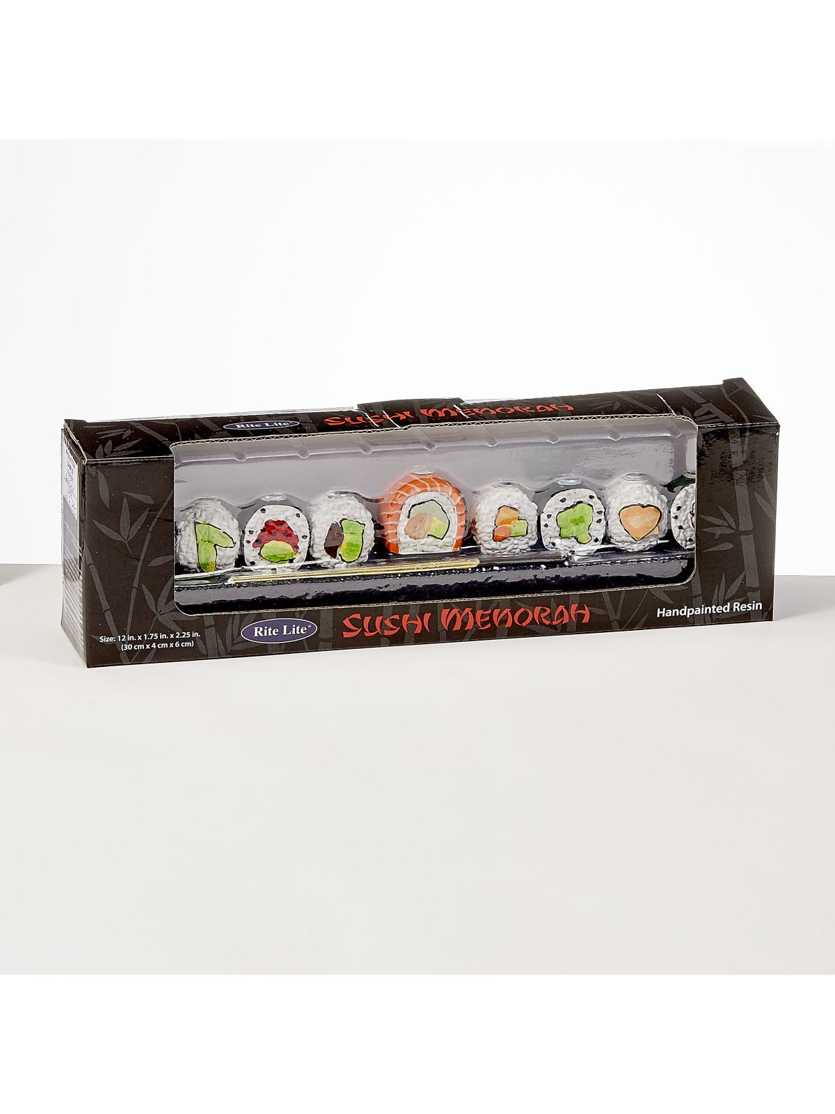 Menorah à sushi en résine peinte à la main