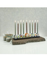 Menorah à sushi en résine peinte à la main