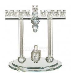 Menorah en cristal 31X27 cm avec pierres