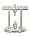 Menorah en cristal 31X27 cm avec pierres