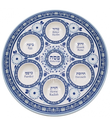 Plateau bleu de Seder de Pessah