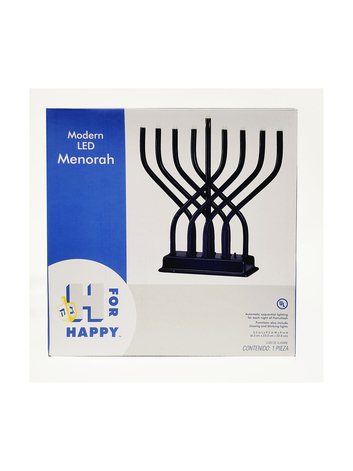 Hanoukia LED moderne, bleu marine