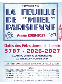 LA FEUILLE DE MIEL PARISIENNE 5787 -2026-2027